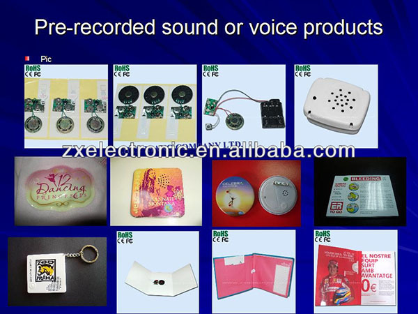 Custom recordable sound module for greeting card and postcard