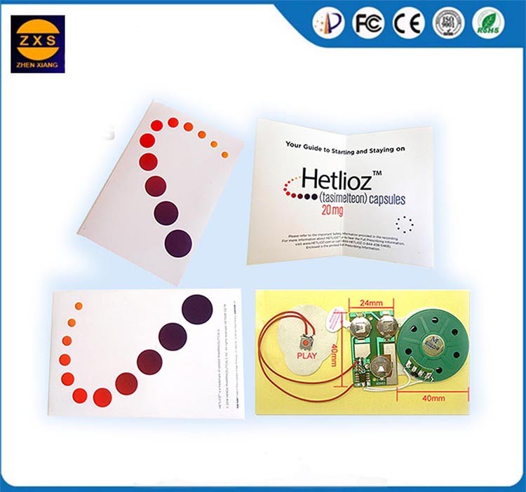 Recordable music light sensor sound modules for postcard sound chip