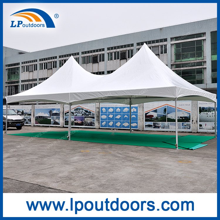 Carpa Gazebo exterior de doble pico de 20X40' con pared transparente