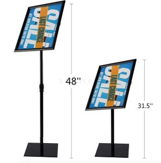 11x17 Menu Poster Stand for Floor,Snap Open,Adjustable Height--Black