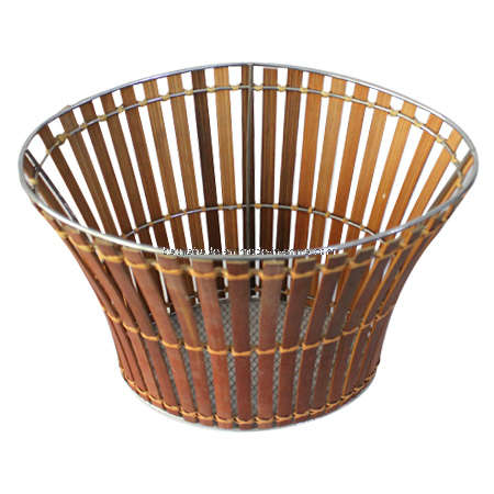 Bamboo and Metal Basket (BKB0202)