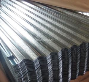 Hoja revestida del material para techos del Galvalume de la INMERSI&Oacute;N caliente de la placa de acero del Alu-Cinc acanalado