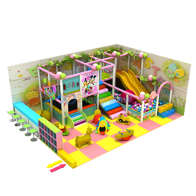 Candy Style Kids Small Wonder Indoor Playground with Trampoline