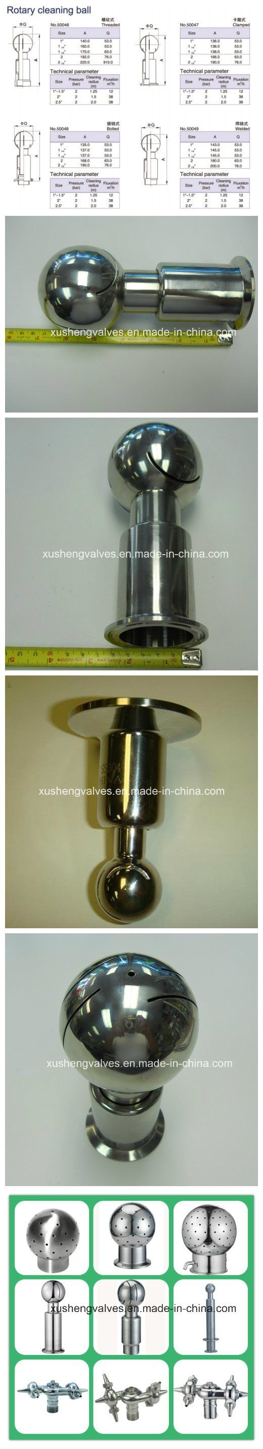 Нержавеющая сталь Ss304 Ss316L CIP вращающийся шарик для очистки спрея