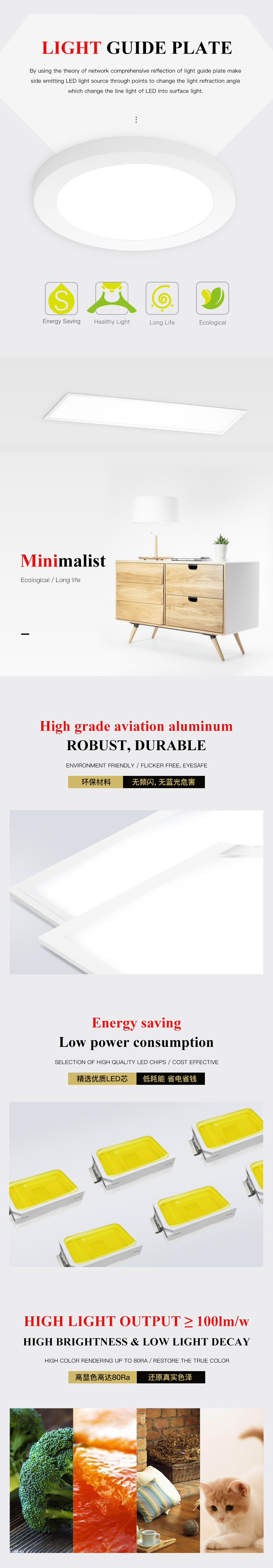 40W LED面板灯595 * 595mm