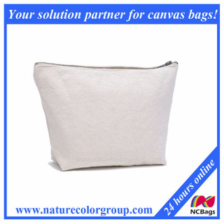 White Canvas Cosmetic Bag Cosmetic Case