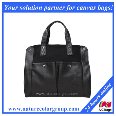 Leisure Canvas Black Handbag for Outdoor