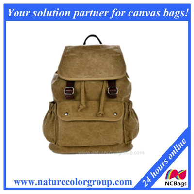 Retro School Knapsack Canvas Backpack Outdoor Bag