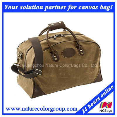 Mens Fashion Waxed Canvas Duffle Bag for Traveling or Touring
