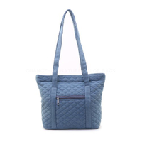 SP7090 women quilted soft Denim tote bag single shoulder bag for shopping