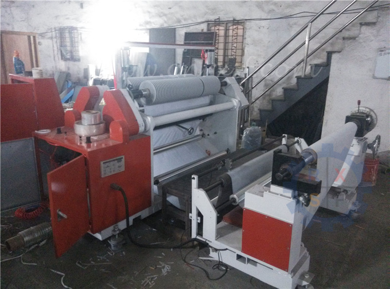 Reflective canvas strip slitting and rewinding machine