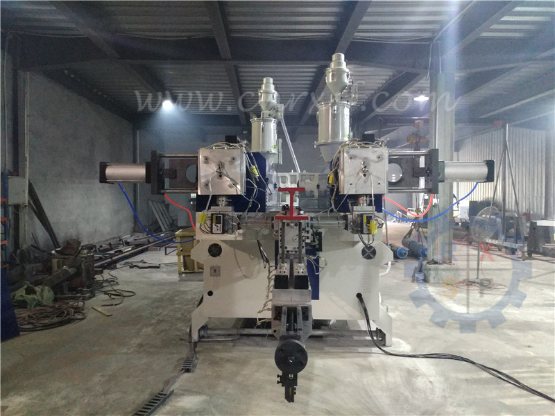 Twin screw single T-die co-extruder for extrusion laminating machine