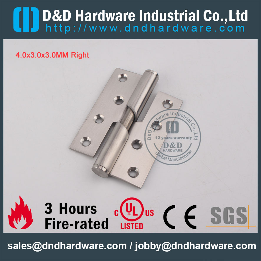 D & D Hardware-Fogo Rated Aço Inoxidável 304 Rising Dobradiça