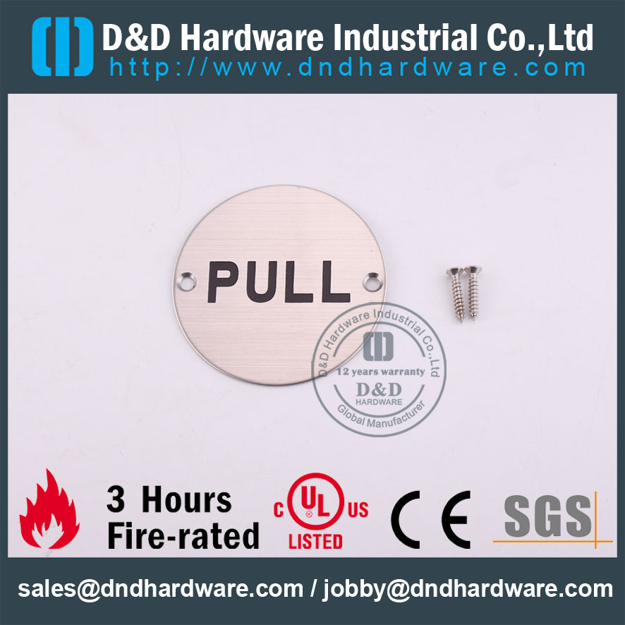 D & D; D-Hardware Rodada Tipo Rodada SS304 PULL Placa DDSP009-A
