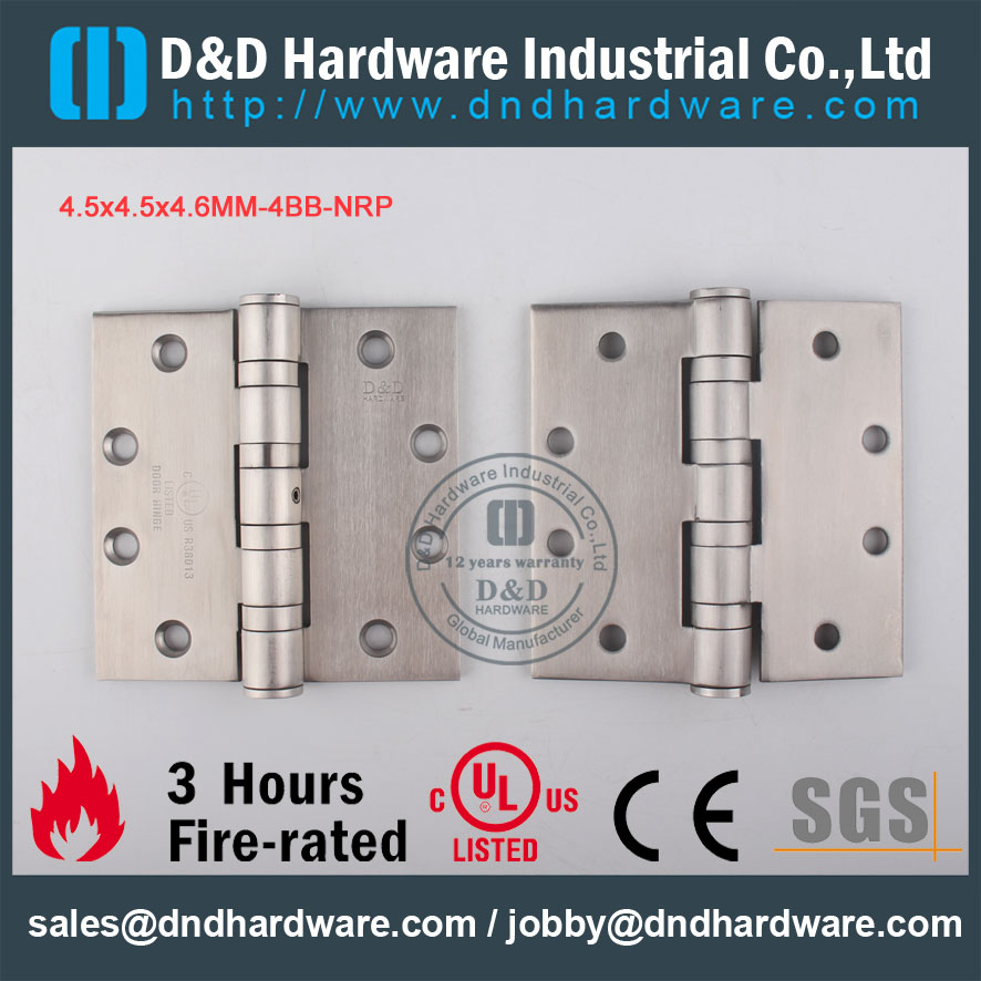 Aço inoxidável de hardware de D & D 304 4.5x4.5x4.6-4BB Dobradiça da porta NRP DDSS002