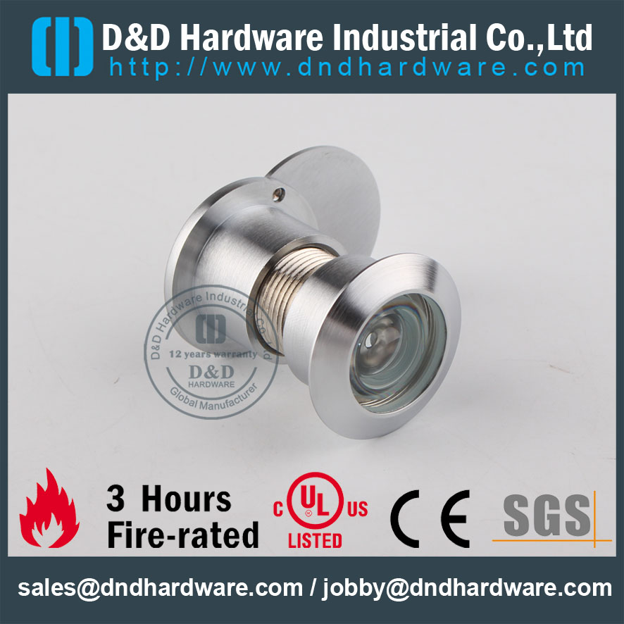 D&D Hardware-Modern Interior Brass Door Viewer com capa DDDV003
