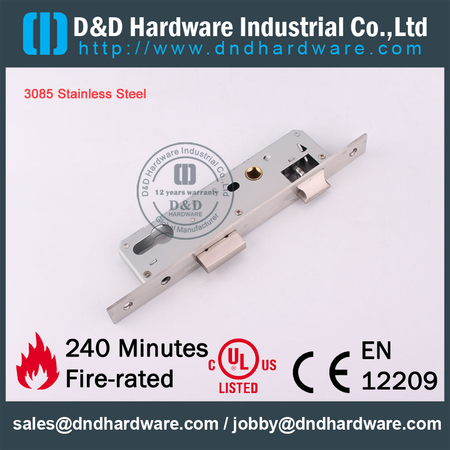 D & D Hardware Aço Inoxidável 3085 Mortise Lock DDML021