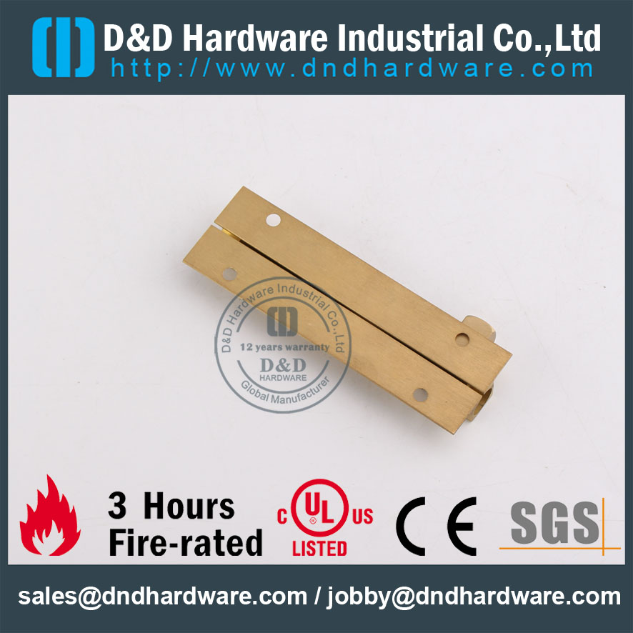 D & D Hardware-porta de madeira Quadrado Latão Nylon Bolt DDDB016