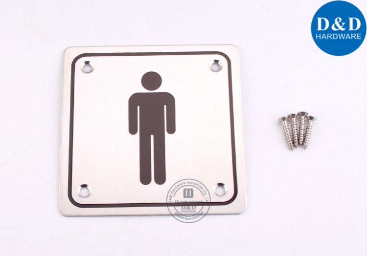Aço Inoxidável 304 Men's Washroom Quadrado Sign Plate-D & D Hardware