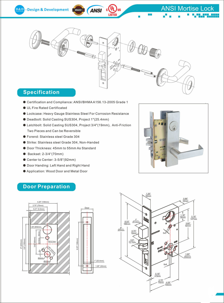 ANSI MORTISE LOCK-D&Dハードウェア（2）