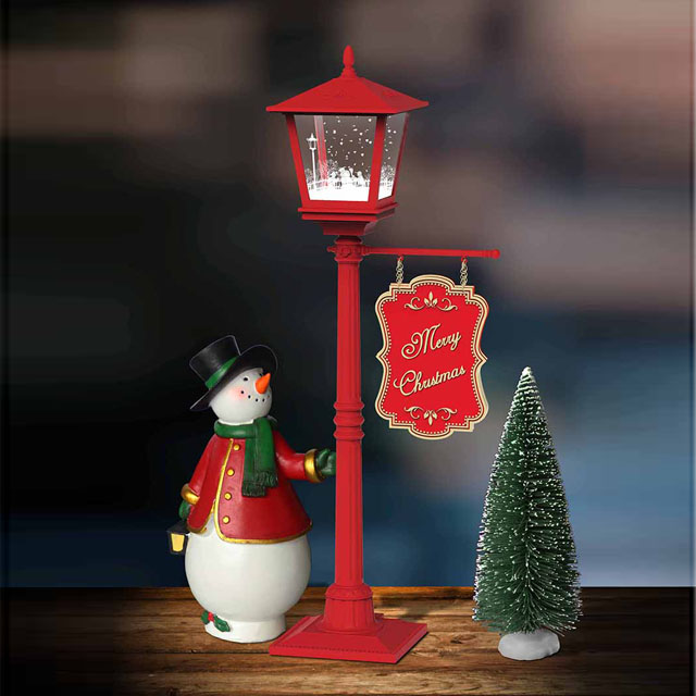Merry Christmas To You Cute Desk Lamp With Falling Snow Wholesale
