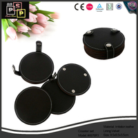 Wine Box Manufacturer Pu leather wine coasters