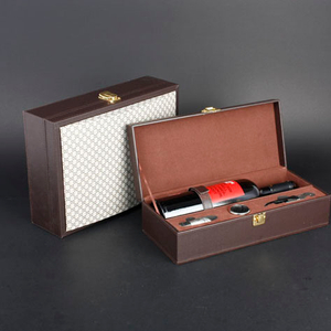 Wine Box Manufacturer White PU leather bottle packing card box