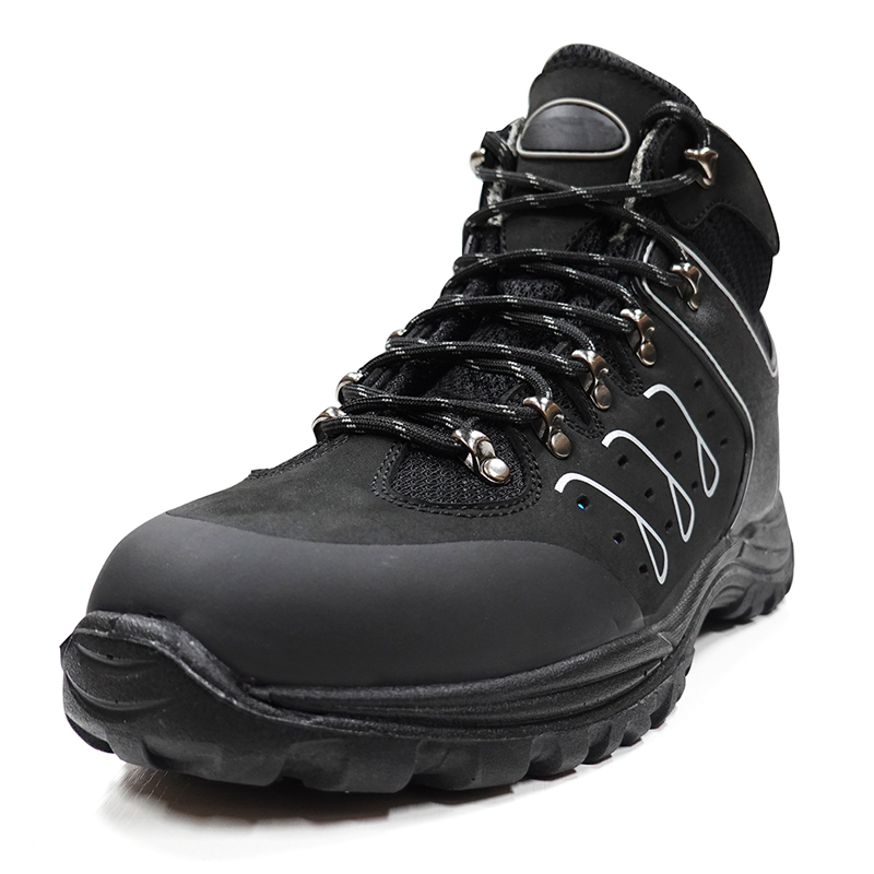 Black Genuine Leather Anti Static Composite Toe Safety Boots for Men
