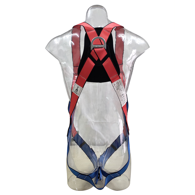 CE EN 361 Polyester Webbing Full Body Harness Safety Belt with Shock Absorber Lanyard
