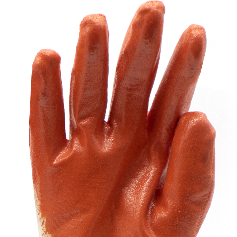 Oil Slip Resistant Open Back Nitrile Work Gloves for Construction