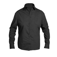 Black Polyester Cotton Long Sleeves Men Shirt