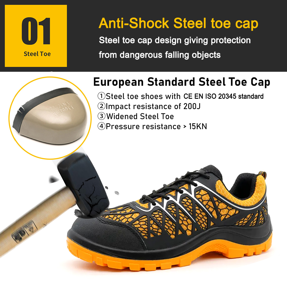 Non-slip Steel Toe Steel Mid Plate Fashion Safety Shoes for Men