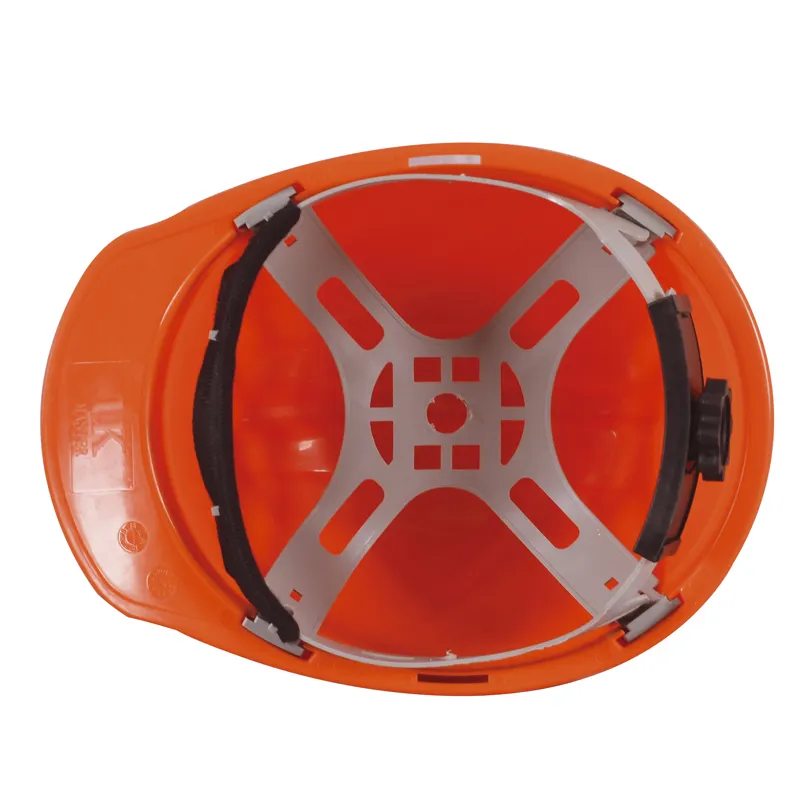 Orange HDPE Shell Cheap Safety Helmet for Construction Workers