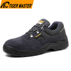Anti-smashing puncture proof breathable suede safety shoes for man