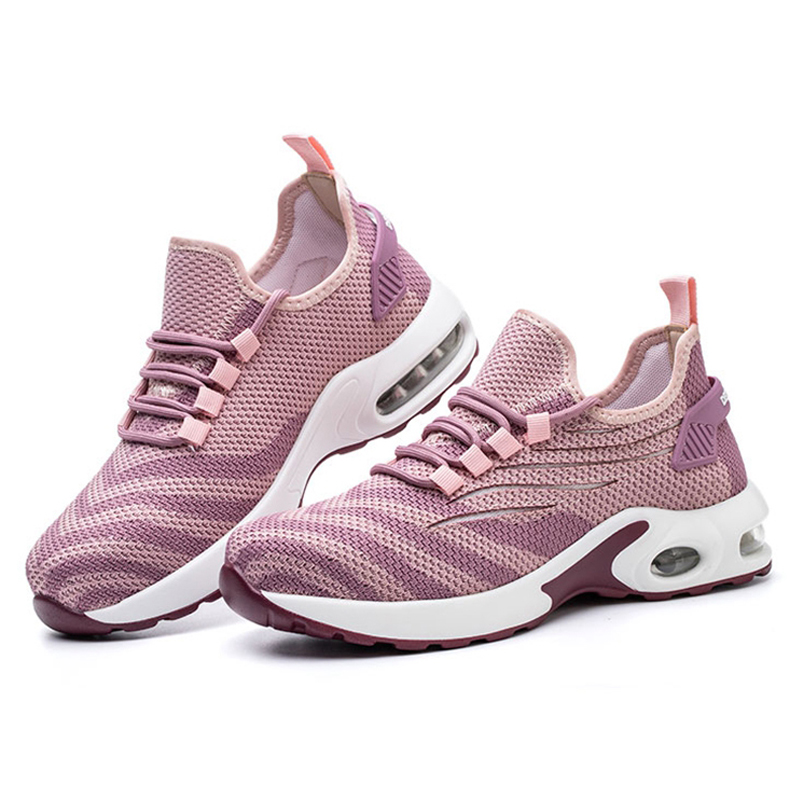 Air Cushioned Fashion Sport Safety Shoes Pink for Women