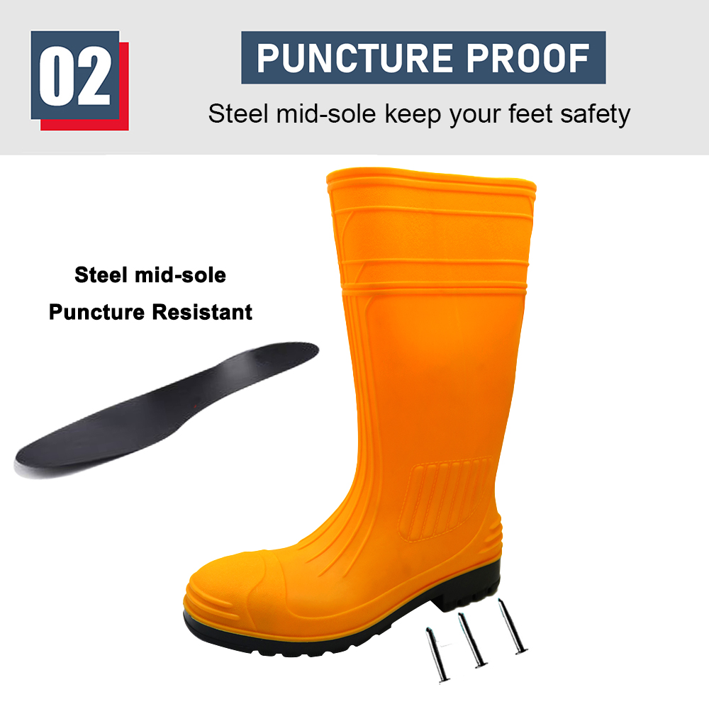 Waterproof Steel Toe Anti Puncture S5 PVC Safety Boots
