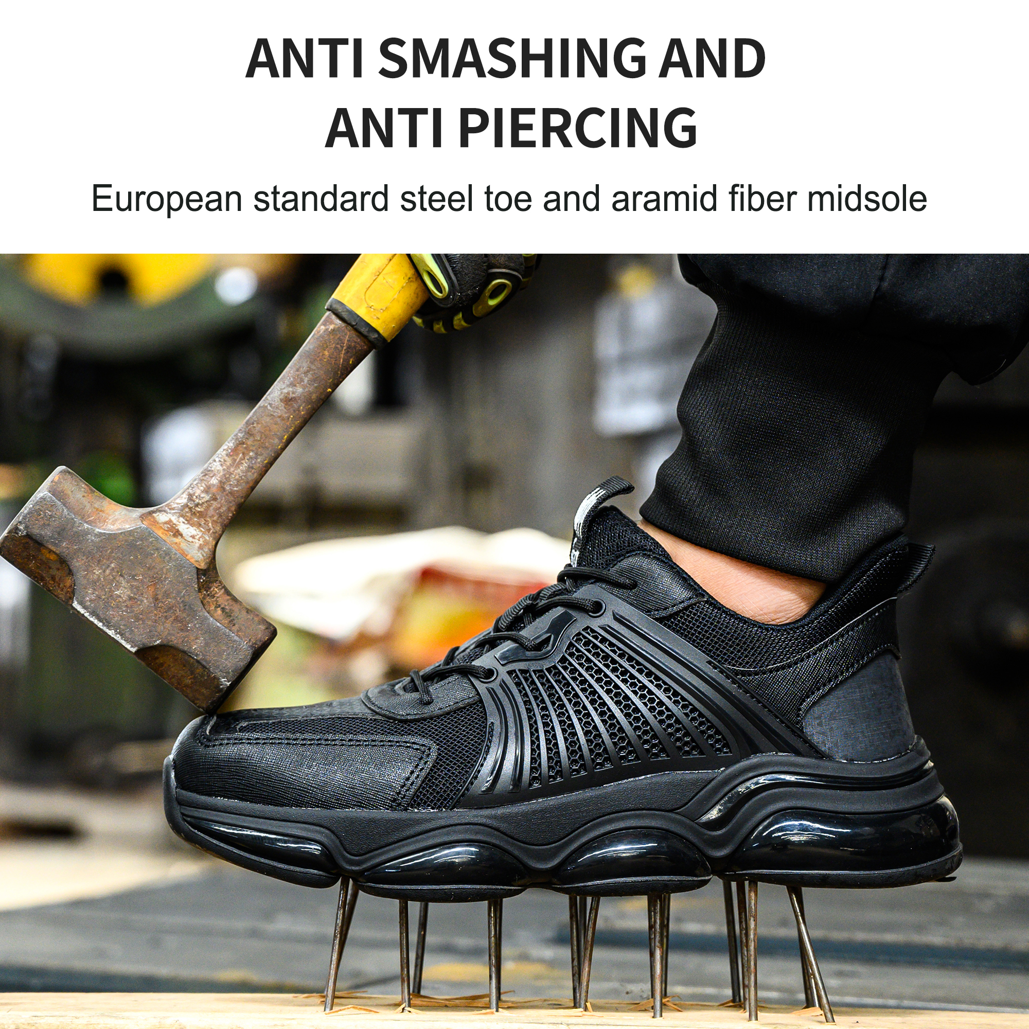 New ETPU Steel Toe Anti Puncture Fashion Safety Shoes Sport
