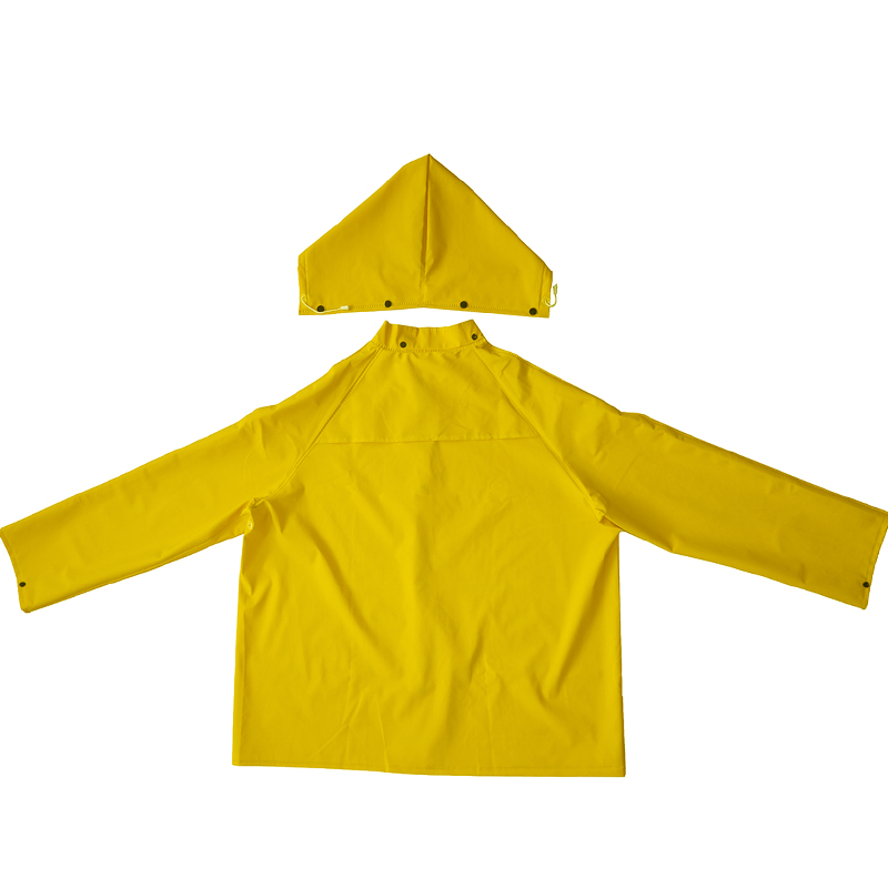 Jacket Trousers Waterproof Yellow PVC Polyester Raincoat American Style