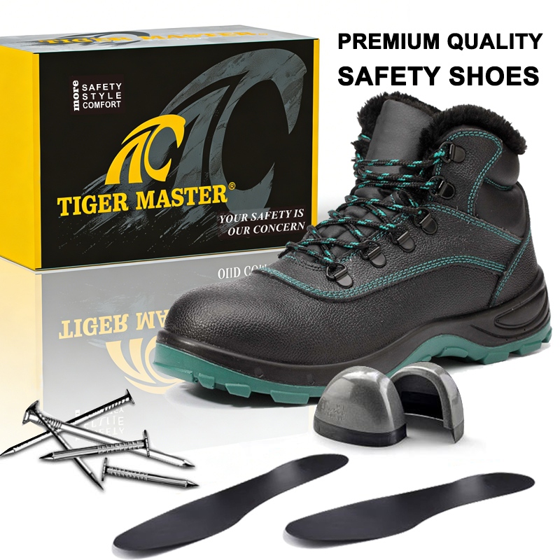 Non-slip Wide Steel Toe Winter Safety Boots for Men Anti-cold
