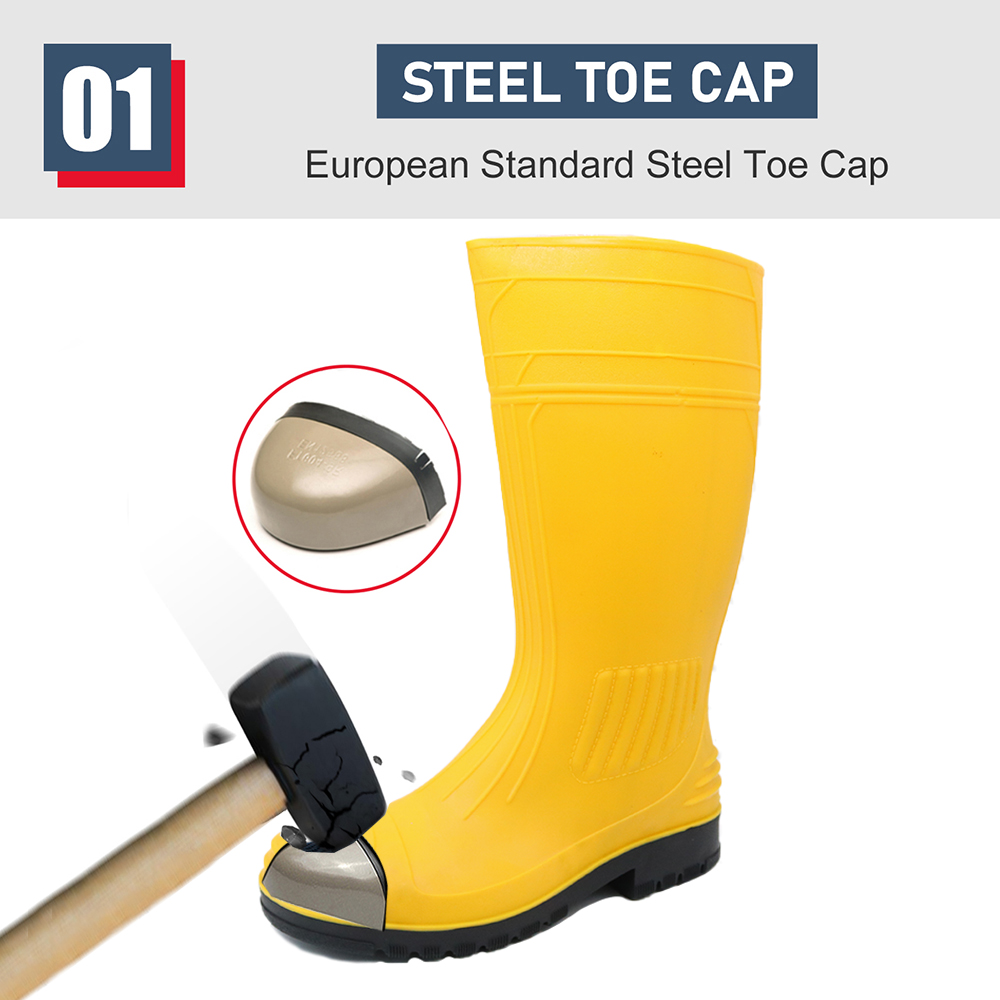Steel Toe Anti Puncture S5 Pvc Safety Rain Boots Waterproof