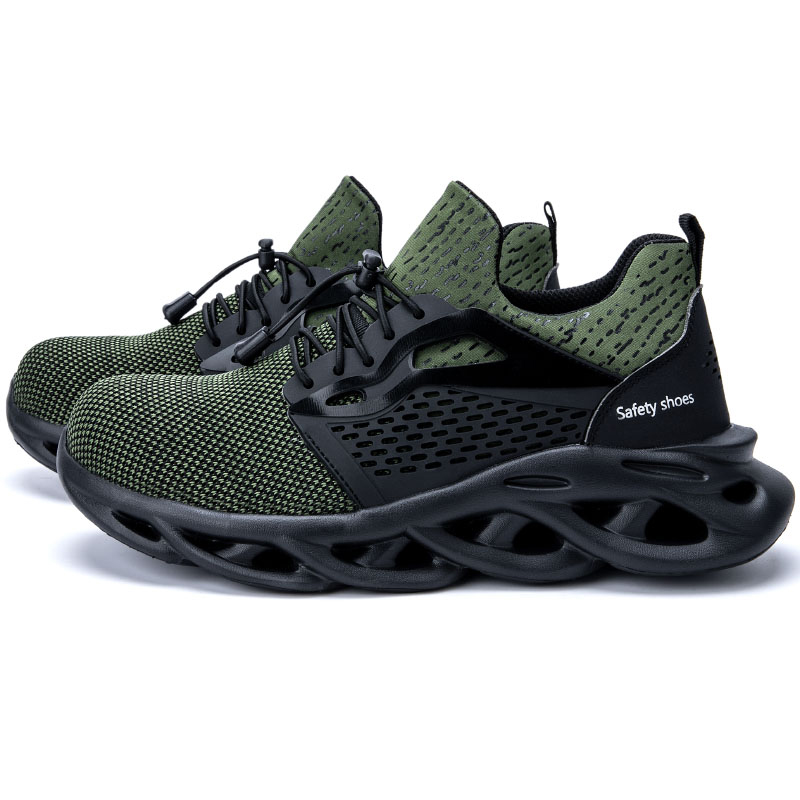Green Steel Toe Men's Sport Safety Shoes Lightweight