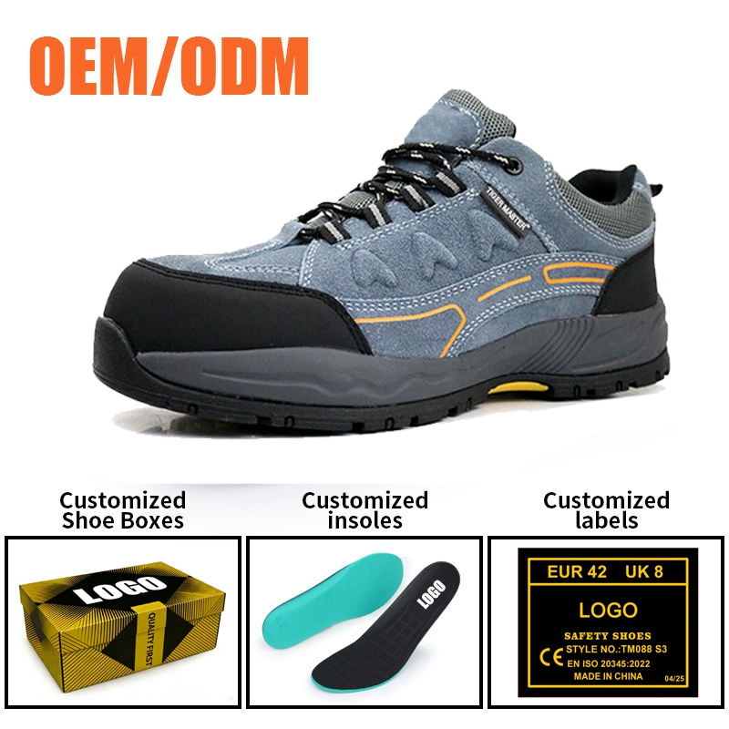Blue Suede Hiking Sport Safety Shoes with Steel Toe