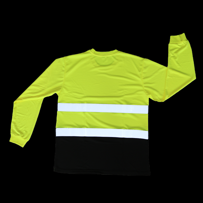 Polyester Long Sleeves Round Neck Reflective T Shirt for Workers