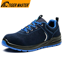 Blue Suede Leather Steel Toe Men's Safety Footwear