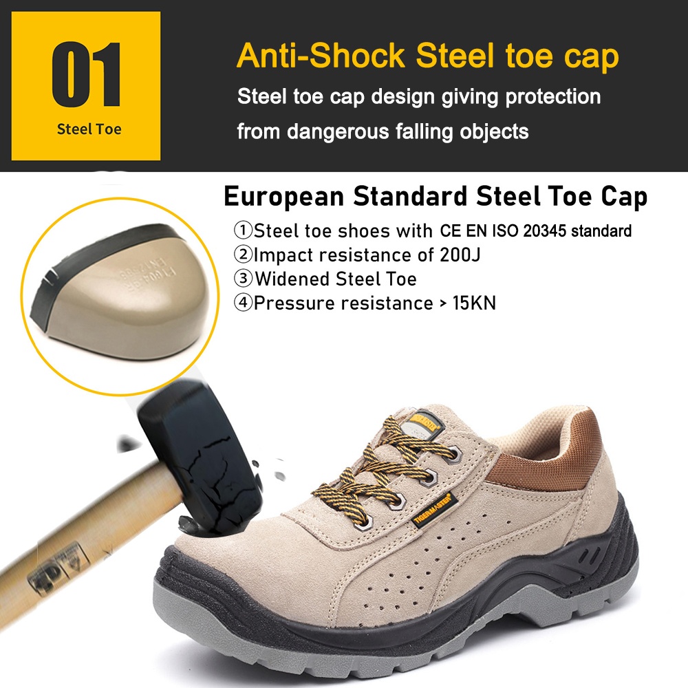 Warehouse Suede Safety Shoes with Steel Toe Steel Midplate