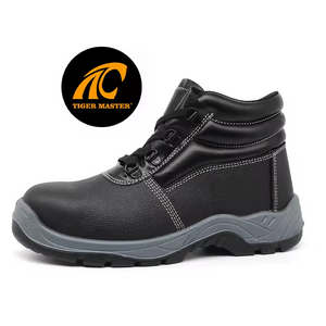 Anti-slip Leather Safety Shoes with Steel Toe Steel Mid-plate