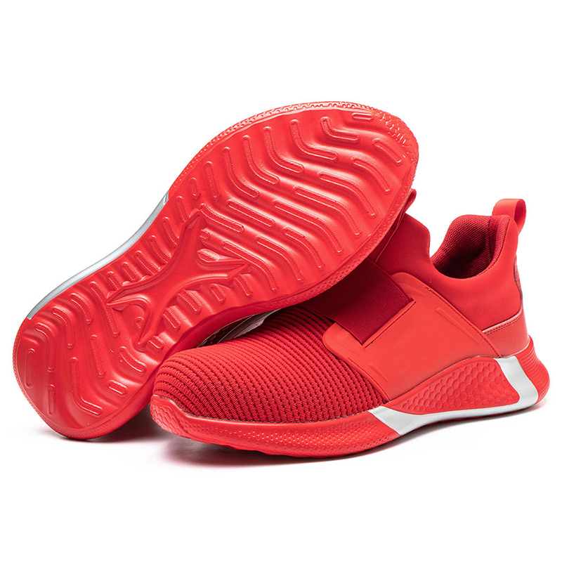 Non-slip Red Sport Safety Shoes with Steel Toe for Warehouse