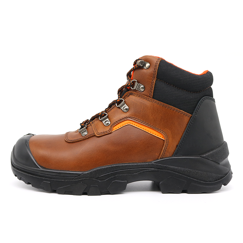 Non-slip Fiberglass Toe Anti Puncture Safety Boots Brown