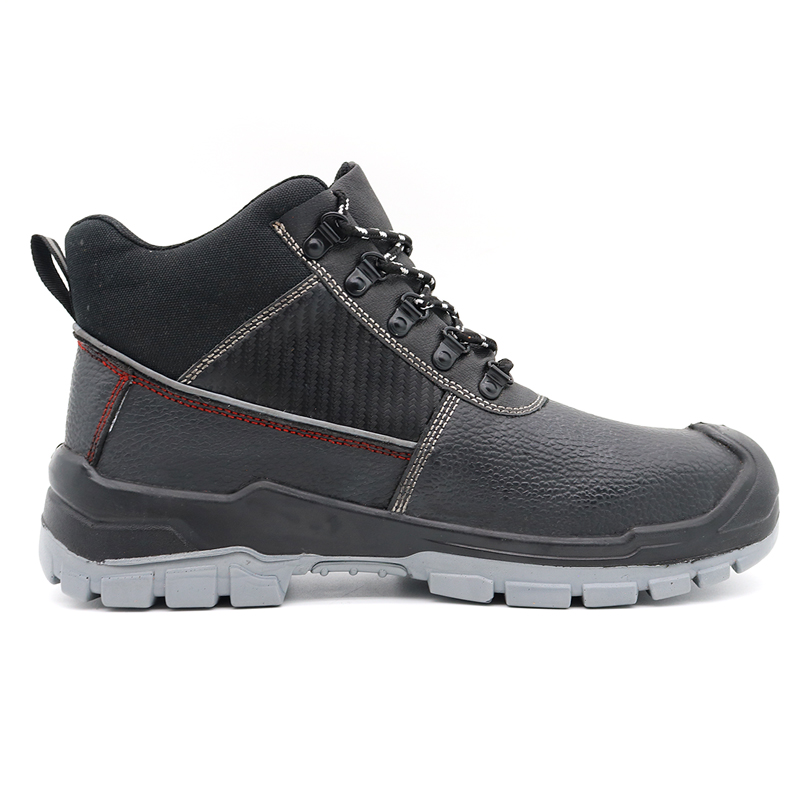 Black Leather Steel Toe Industrial Safety Shoes for Men S3