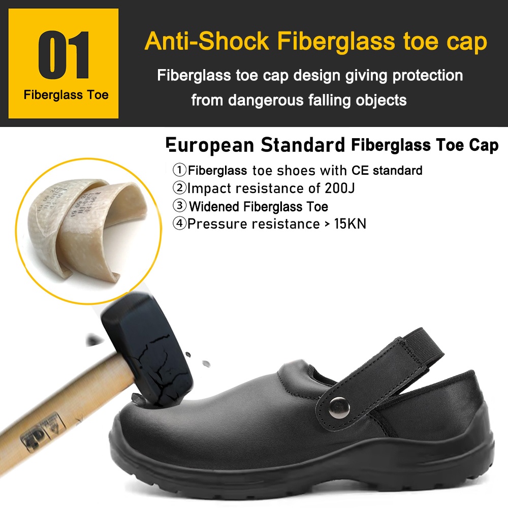 Fiberglass Toe Anti Static Kitchen Safety Shoes for Chef
